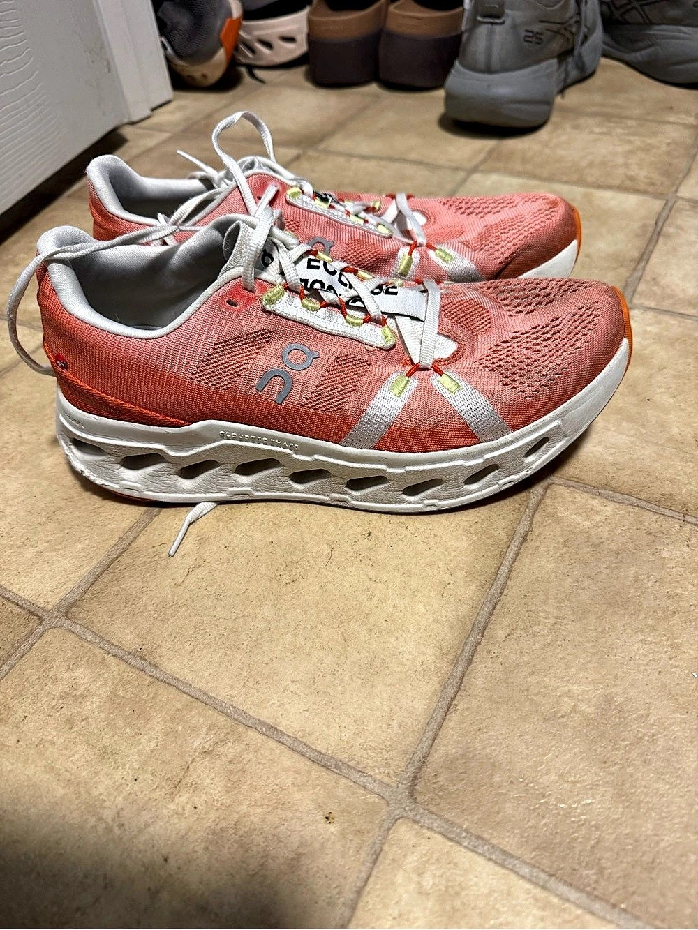 On Cloudmonster Fawn/Turmeric Athletic Sneakers
